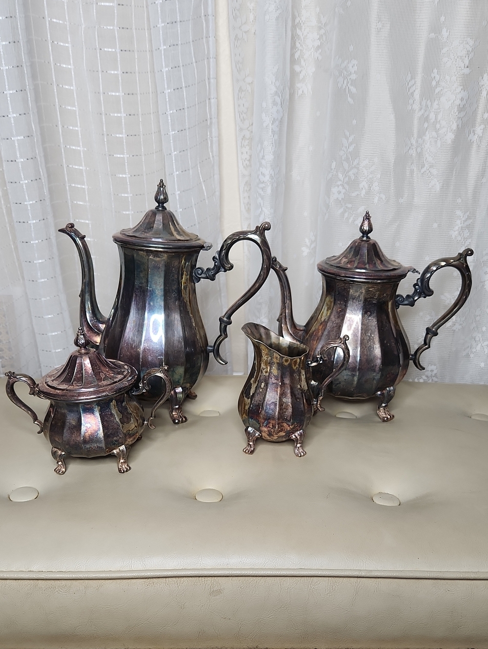 Vintage WM Rogers four-piece silver-plated coffee & tea serving set